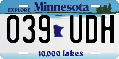 MN license plate 039UDH