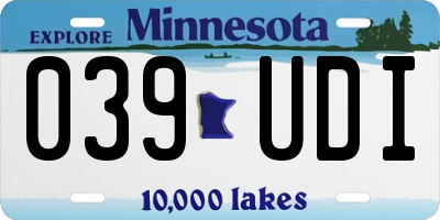 MN license plate 039UDI