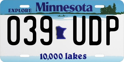 MN license plate 039UDP