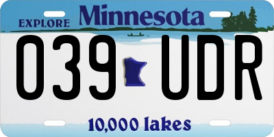 MN license plate 039UDR