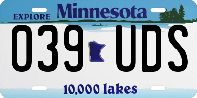 MN license plate 039UDS