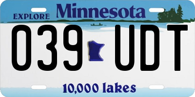 MN license plate 039UDT