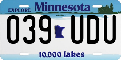 MN license plate 039UDU