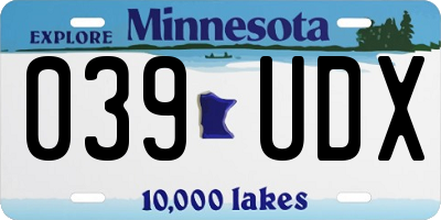 MN license plate 039UDX