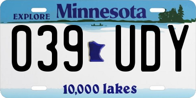 MN license plate 039UDY