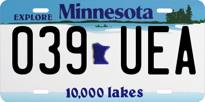 MN license plate 039UEA