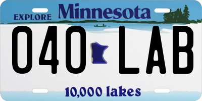 MN license plate 040LAB