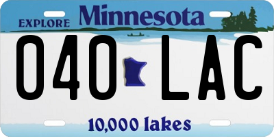 MN license plate 040LAC
