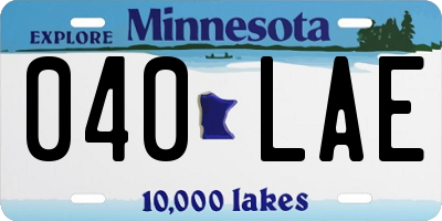 MN license plate 040LAE