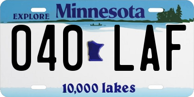 MN license plate 040LAF