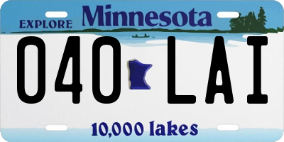 MN license plate 040LAI