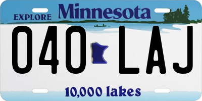 MN license plate 040LAJ