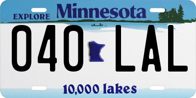 MN license plate 040LAL