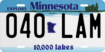 MN license plate 040LAM