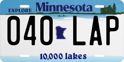 MN license plate 040LAP