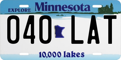 MN license plate 040LAT