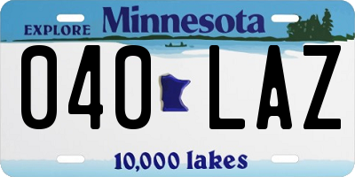 MN license plate 040LAZ