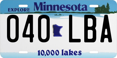 MN license plate 040LBA