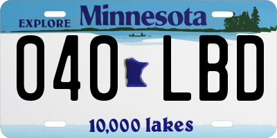 MN license plate 040LBD