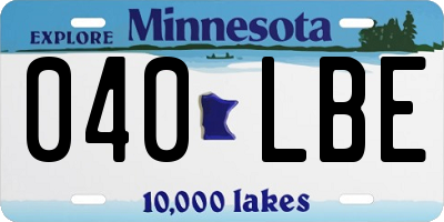MN license plate 040LBE