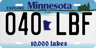 MN license plate 040LBF
