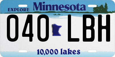 MN license plate 040LBH