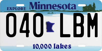 MN license plate 040LBM