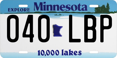 MN license plate 040LBP