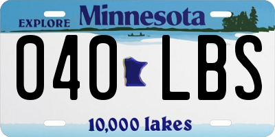 MN license plate 040LBS