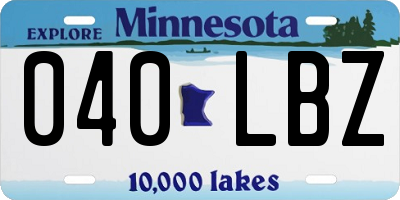 MN license plate 040LBZ
