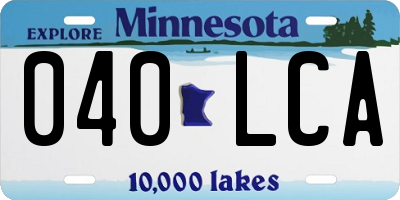 MN license plate 040LCA