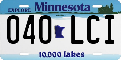 MN license plate 040LCI