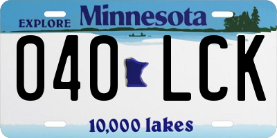 MN license plate 040LCK