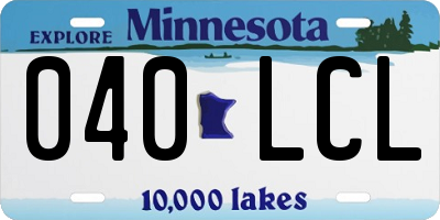 MN license plate 040LCL