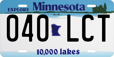 MN license plate 040LCT
