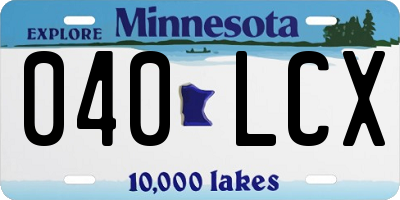 MN license plate 040LCX