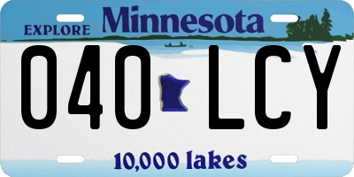 MN license plate 040LCY