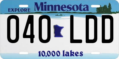 MN license plate 040LDD