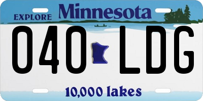MN license plate 040LDG
