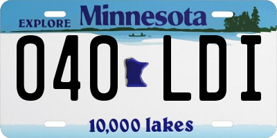 MN license plate 040LDI