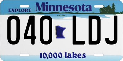 MN license plate 040LDJ