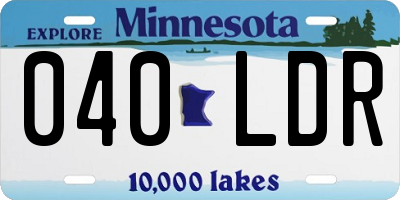 MN license plate 040LDR