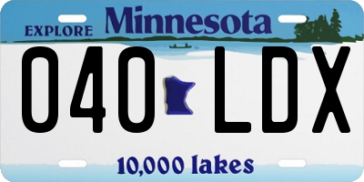 MN license plate 040LDX