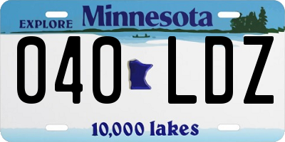 MN license plate 040LDZ