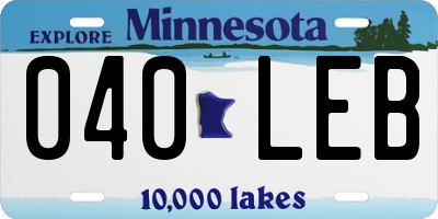 MN license plate 040LEB