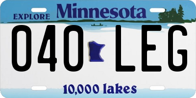 MN license plate 040LEG