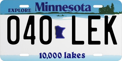 MN license plate 040LEK