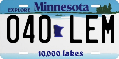 MN license plate 040LEM