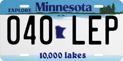 MN license plate 040LEP