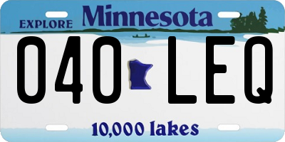 MN license plate 040LEQ